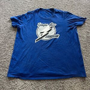 Adidas Tampa Bay Lightning Nikita Kucherov #91 T Shirt Jersey Blue Mens 2XL NHL